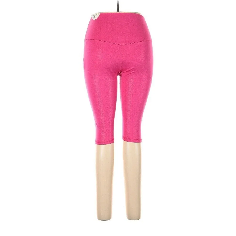 OFFLINE By Aerie Real Me Liquid Shine Cropped Legging fuchsia pink size large
